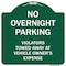 Signmission No Overnight Parking Heavy-Gauge Aluminum Architectural Sign, 18" x 18", GW-1818-9967 A-DES-GW-1818-9967 - alternate 1